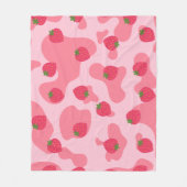 Couverture Polaire motif de la vache à fraise kawaii (Devant)