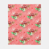 Couverture Polaire Motif De Ladybug Rose Et Champignons (Devant)