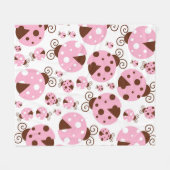 Couverture Polaire Motif De Ladybugs, Mignons Ladybugs, Pink Ladybugs (Devant (Horizontal))
