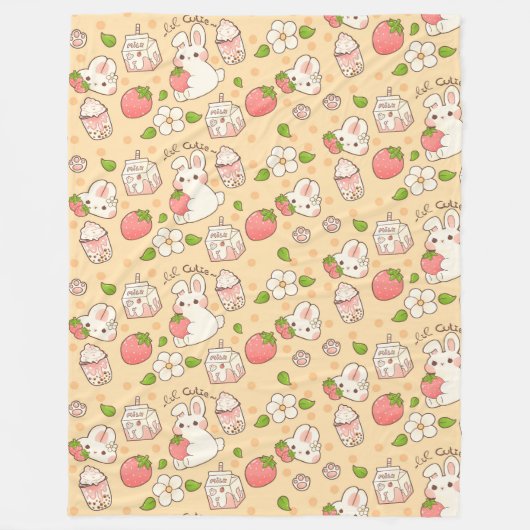 Couverture Polaire Motif de lapin mignon (Devant)
