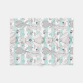 Couverture Polaire Motif de lapins de printemps (Devant (Horizontal))