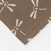 Couverture Polaire Motif de libellules japonaises, crème et Taupe Tan (Coin)