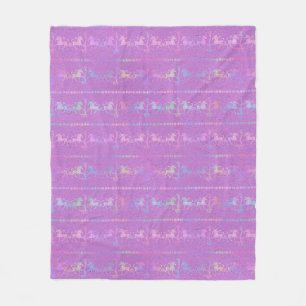 Couverture Polaire Motif de licorne bohème iridescent