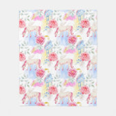Couverture Polaire Motif de licorne et de Pegasus d'aquarelle (Devant)