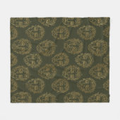 Couverture Polaire Motif de ligne de visage botanique rustique (2) (Devant (Horizontal))
