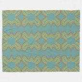 Couverture Polaire motif de ligne géométrique turquoise (Devant (Horizontal))