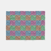 Couverture Polaire Motif de ligne vague - Bleu/Brown/Vert/Pourpre (Devant (Horizontal))