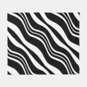 Couverture Polaire Motif de lignes de vague diagonales blanches et no (Devant (Horizontal))