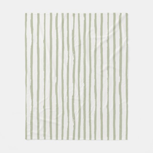 Couverture Polaire Motif de lignes Grunge Gras Gras Grumes Vert Sage (Devant)