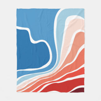 Couverture Polaire Motif de lignes liquides Super de dégradé bleu à r