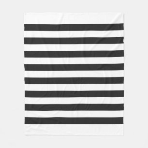 Couverture Polaire Motif de lignes pastel blanches et noires