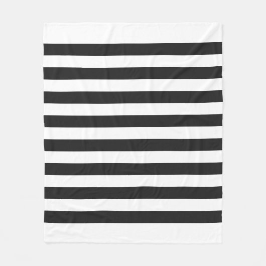 Couverture Polaire Motif de lignes pastel blanches et noires (Devant)