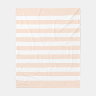 Couverture Polaire Motif de lignes pastel pêche et blanc