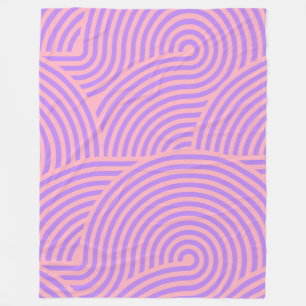 Couverture Polaire Motif de lignes Super rétro rose et violet