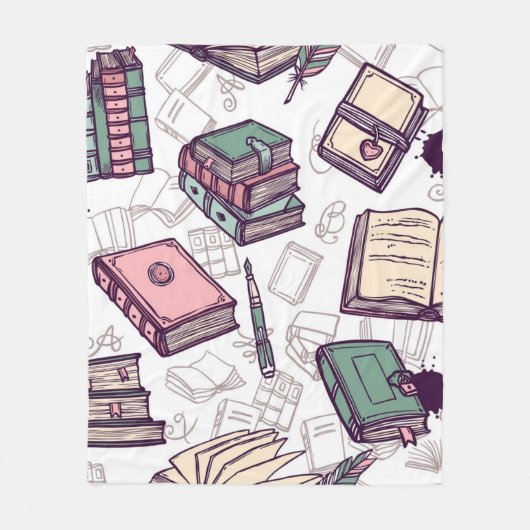 Couverture Polaire Motif de livre (Devant)