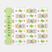 Couverture Polaire Motif De Llamas, Alpacas, Cactus, Votre Nom (Devant (Horizontal))