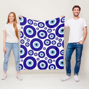 Couverture Polaire Motif de l'œil maléfique, Œil grec, Œil turc, Naza