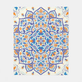 Couverture Polaire Motif de luxe Orange Blue Ornament (Devant)