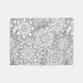 Couverture Polaire Motif de Mandala gris et blanc (Devant (Horizontal))