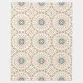 Couverture Polaire Motif de mandala moderne orange et vert (Devant)