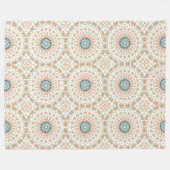 Couverture Polaire Motif de mandala moderne orange et vert (Devant (Horizontal))
