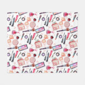 Couverture Polaire Motif de maquillage d'aquarelle (Devant (Horizontal))
