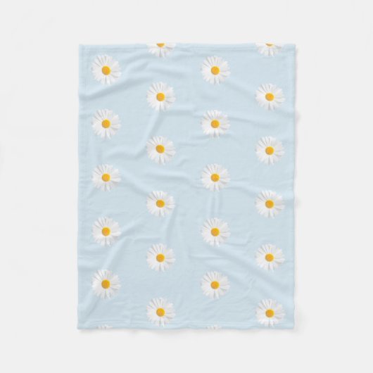 Couverture Polaire motif de marguerite blanche (Devant)