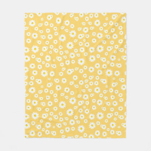 Couverture Polaire Motif de marguerites de printemps de Boho jaune