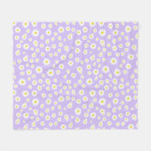 Couverture Polaire Motif de marguerites de printemps de Boho violet (Devant (Horizontal))