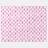 Couverture Polaire Motif de marguerites violettes et roses (Devant (Horizontal))