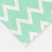 Couverture Polaire Motif de menthe vert et blanc (Coin)