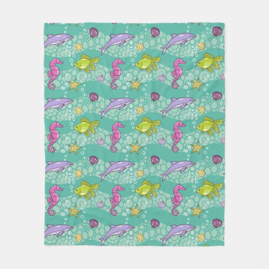 Couverture Polaire Motif de mer d'été (Devant)