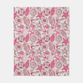 Couverture Polaire Motif de mer rose (Devant)