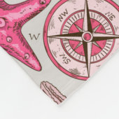 Couverture Polaire Motif de mer rose (Coin)