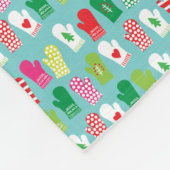 Couverture Polaire Motif de mitaines de vacances de Noël (Coin)