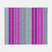 Couverture Polaire Motif de mode gris rayé violet (Devant (Horizontal))