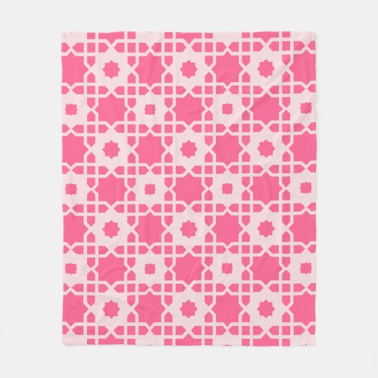 Couverture Polaire Motif de mode pop-art rose étoile Carré (Devant)