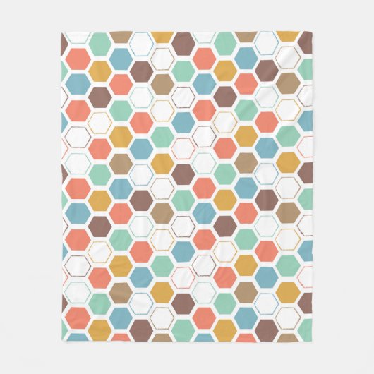 Couverture Polaire Motif de module de ruche d'abeille (Devant)