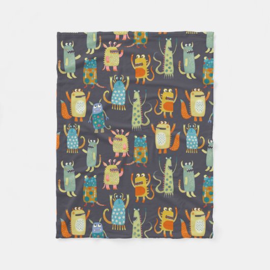 Couverture Polaire Motif de monstres amusants (Devant)