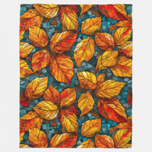 Couverture Polaire Motif de mosaïque d'automne