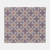 Couverture Polaire Motif de mosaïque tribale autochtone orange violet (Devant (Horizontal))