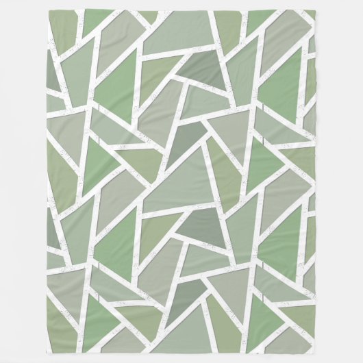 Couverture Polaire Motif de mosaïque vert olive (Devant)