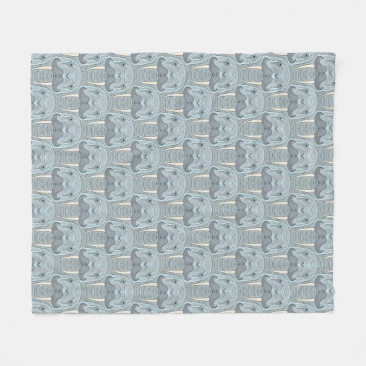 Couverture Polaire Motif de moustache de morse (Devant (Horizontal))