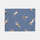 Couverture Polaire Motif de nageurs vintages (Devant (Horizontal))