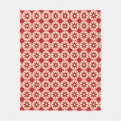 Couverture Polaire Motif de Noël beige rouge et blanc (Devant)