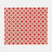 Couverture Polaire Motif de Noël beige rouge et blanc (Devant (Horizontal))