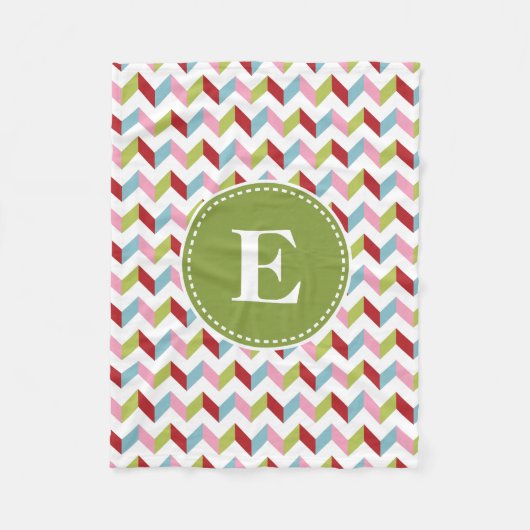 Couverture Polaire Motif de Noël Chevron customisé (Devant)