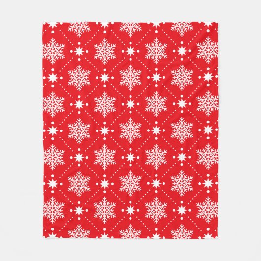 Couverture Polaire Motif De Noël Cosy Rouge Et Blanc (Devant)