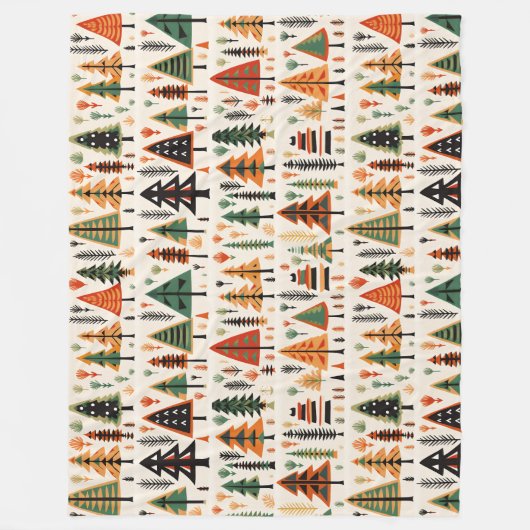 Couverture Polaire Motif de Noël d'art populaire scandinave (Devant)