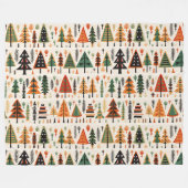 Couverture Polaire Motif de Noël d'art populaire scandinave (Devant (Horizontal))